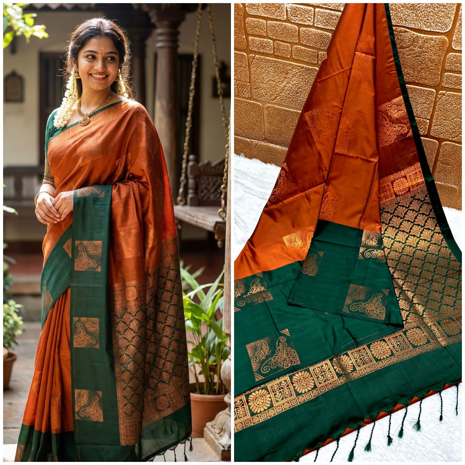 Deep Maroon and Ash Grey Semi-Kora Muslin Cotton Saree